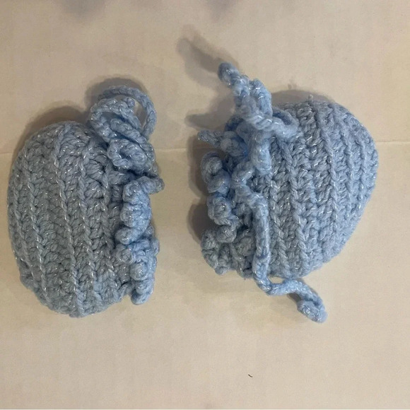 Crochet Light Blue 6-piece Set Baby Outfit Butterfly 3-9 Months NWOT - Picture 5 of 7